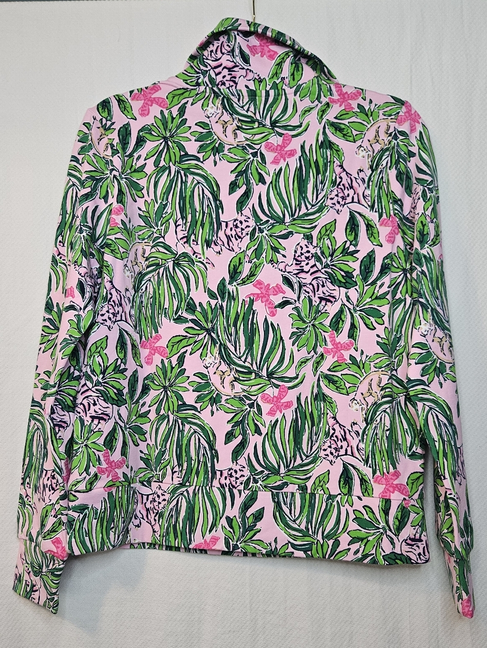 Lilly Pulitzer Eleni Pullover In Roaring With Joy Cat Floral Quartee Zip NWT S - Picture 5 of 6